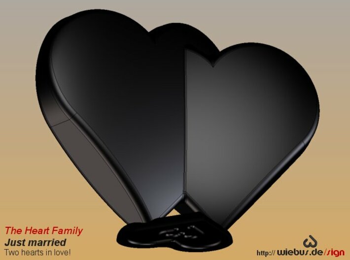 Heart Family - Just married! (small size) 3d printed 