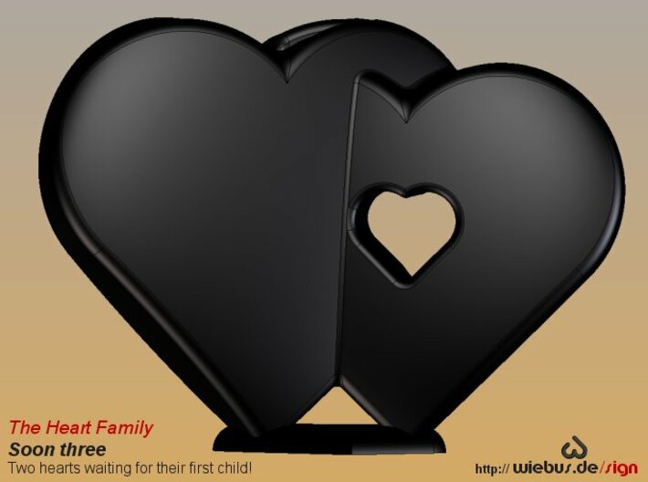 Heart Family - Soon three! (medium size) 3d printed