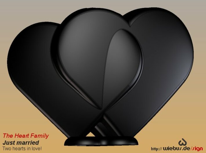 Heart Family - Just married! (large size) 3d printed 