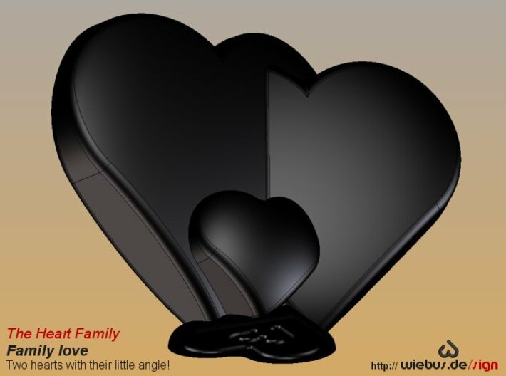 Heart Family - Family love! (small size) 3d printed 