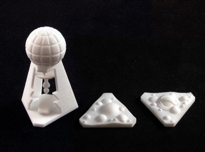 Laboratory & Slime tokens (3pcs) 3d printed White polished