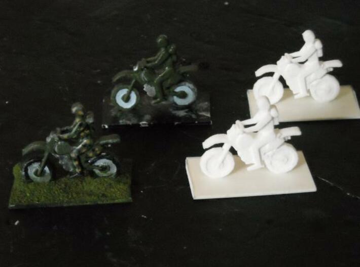 MG72-01A Dirt Bike Team 3d printed Models (on base) in SWF, painted and unpainted