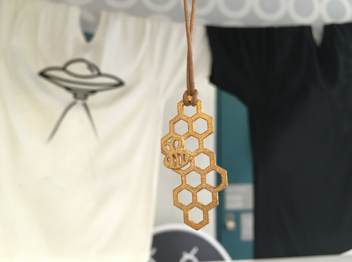 Honeycomb Bee's Hive Pendant 3d printed