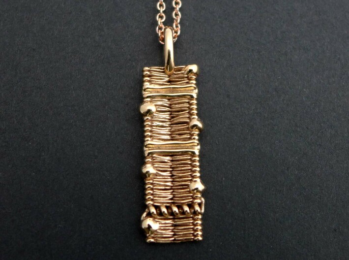 Cell Membrane Pendant - Science Jewelry 3d printed Cell Membrane Pendant in polished bronze