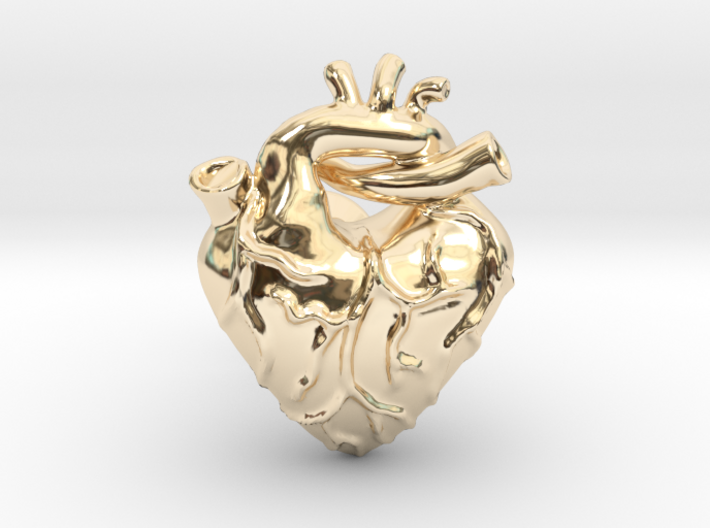 Anatomical Love Heart Cufflink SINGLE 3d printed