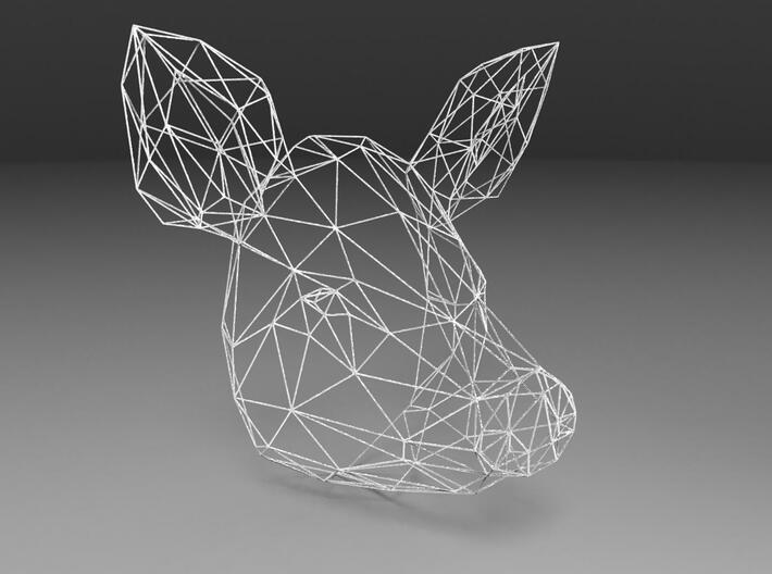 Wireframe pig head 3d printed