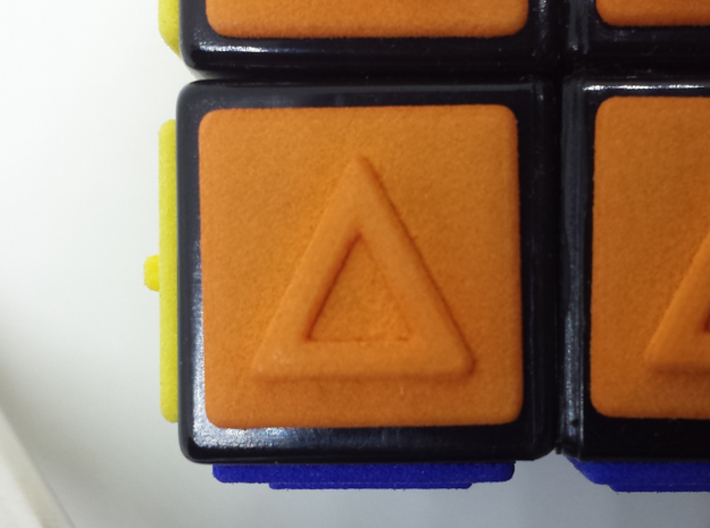 Orange replacement tile (Rubik's Blind Cube) 3d printed Orange tile close-up