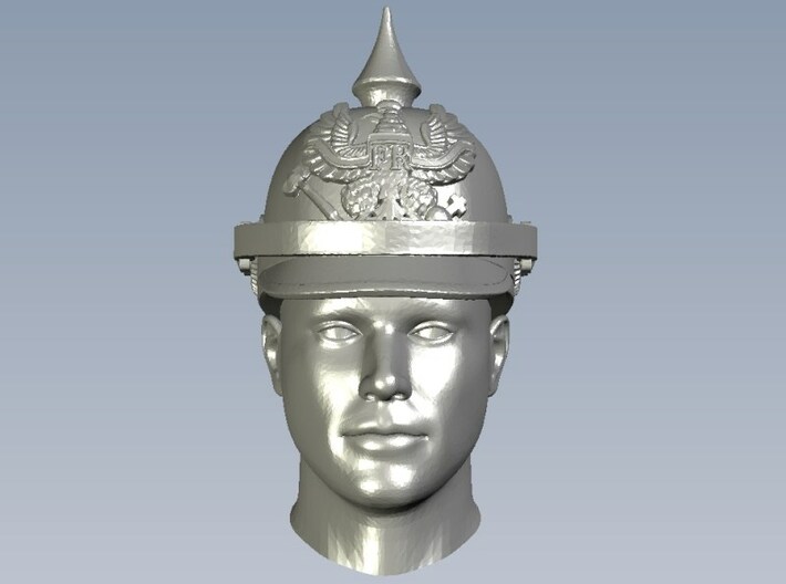 1/64 scale figure heads w pickelhaube helmets x 6 3d printed 
