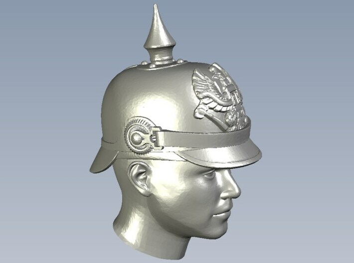 1/64 scale figure heads w pickelhaube helmets x 6 3d printed 