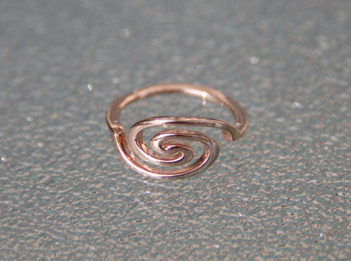 Spiral Ring, Size 4.5 3d printed Rose Gold