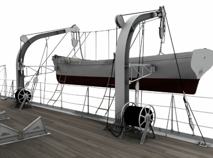 1/200 DKM Bismarck Davits for Boat Long 8m Set 3d printed 