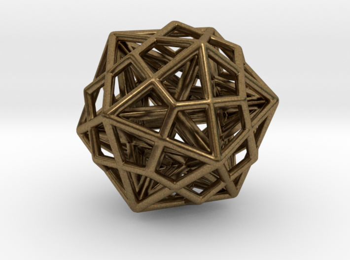 Icosa/Dodeca Combo w/nested Stellated Dodecahedron 3d printed