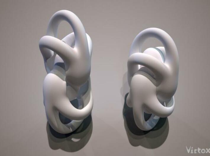 Quad Love Sculpture 3d printed Preview Render - Left : as printed, Right as assembled.