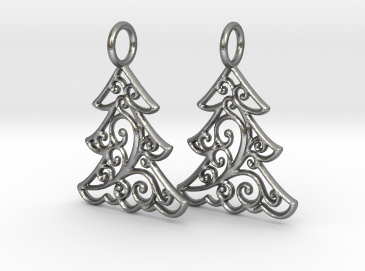 Christmas Tree Earrings (thin) 3d printed