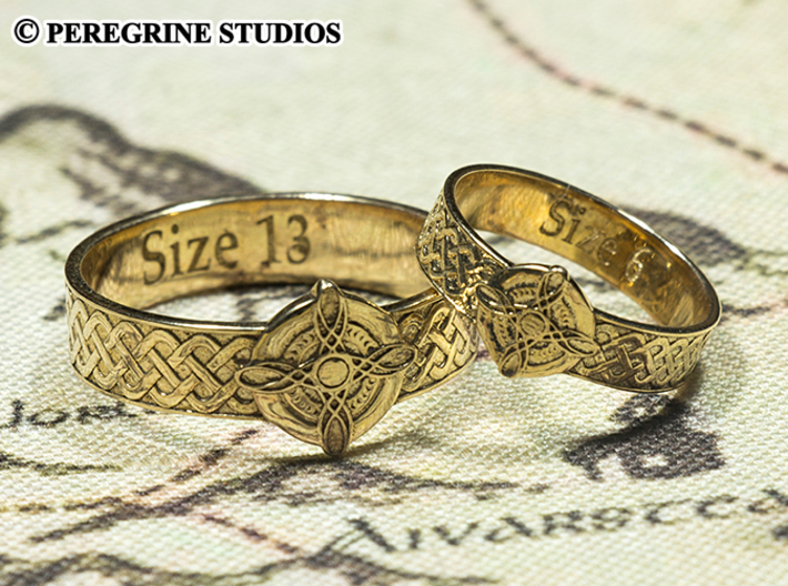 Ring - Ring of Mara (Size 13) 3d printed Polished Bronze