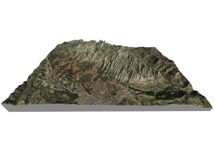 Montserrat Mountains Map: A4 Size 3d printed 