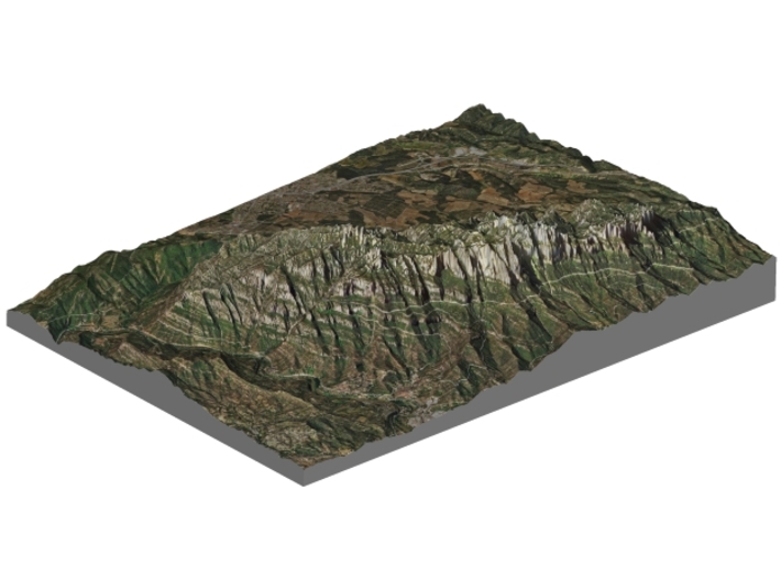 Montserrat Mountains Map: A4 Size 3d printed