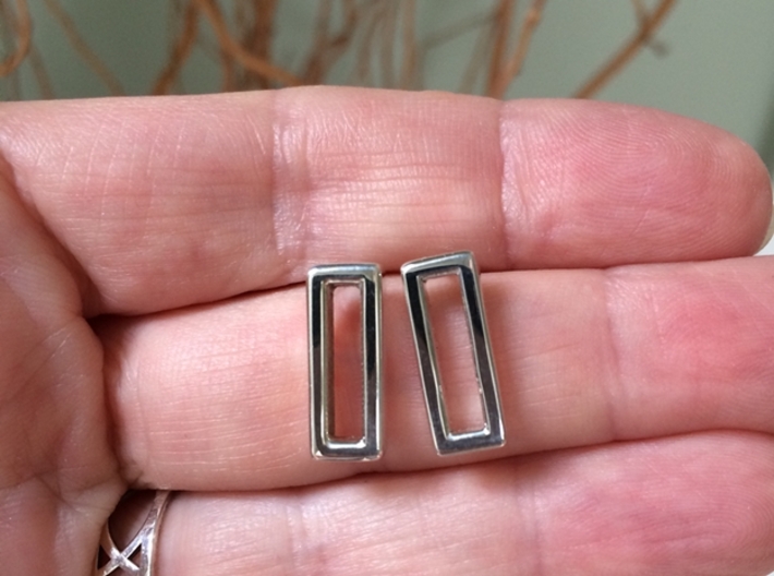 Minimalist Post Earrings, Rectangular Studs 3d printed Small dainty earrings