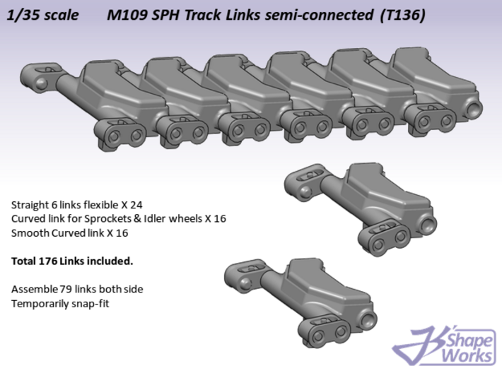 1/35 M109 SPH Track Links semi-connected 3d printed 