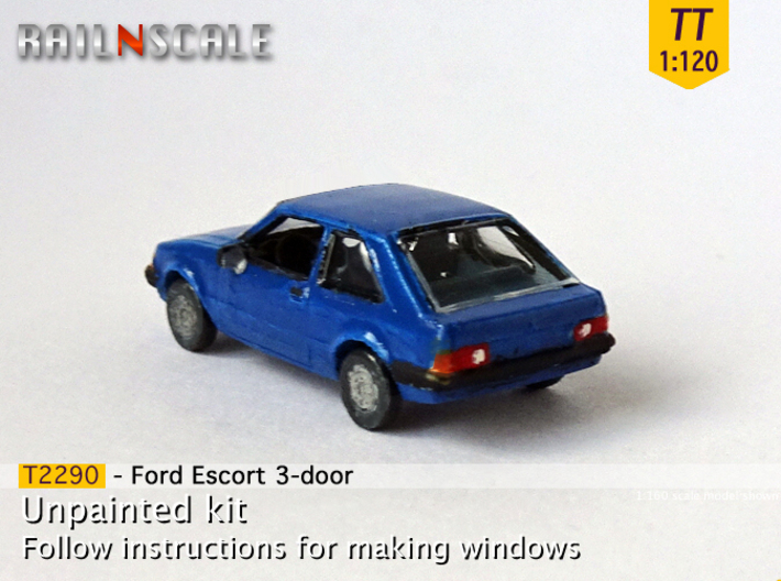 Ford Escort 3-door (TT 1:120) 3d printed