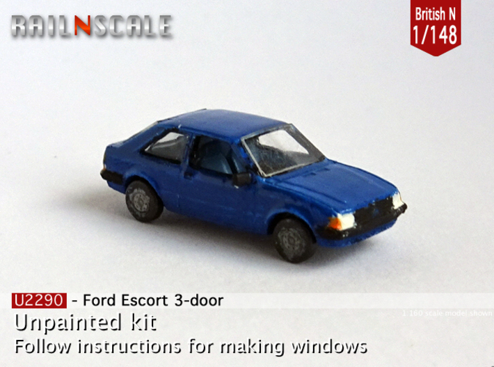 Ford Escort 3-door (British N 1:148) 3d printed