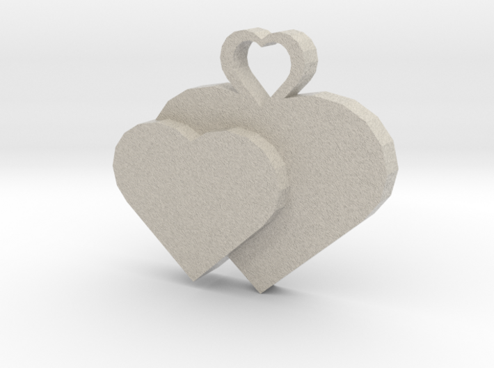 Heart2heart Pendant 3d printed