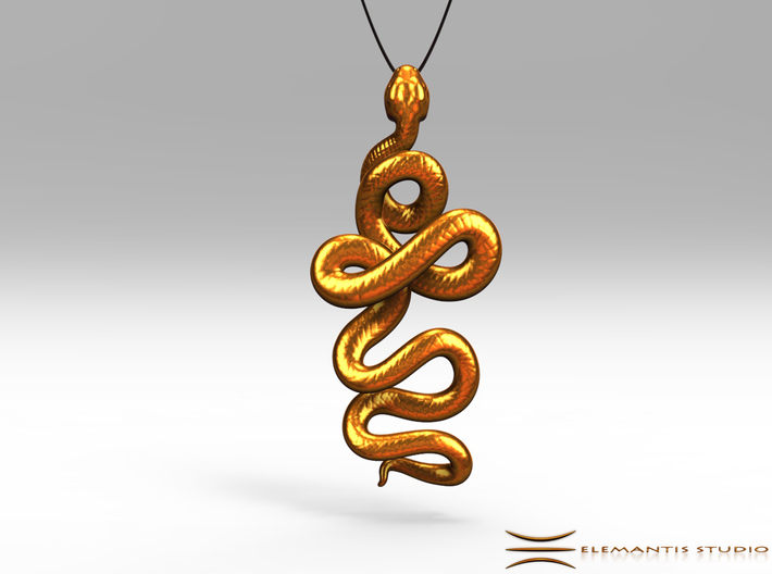 Kundalini Serpent Pendant 6.5cm 3d printed Pendant cord not included