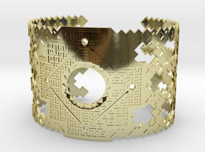 Inca Cross Wide Cuff Bracelet 3d printed 