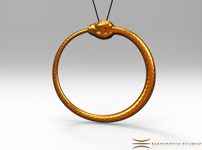Ouroboros Pendant 6.2cm 3d printed Pendant cord not included