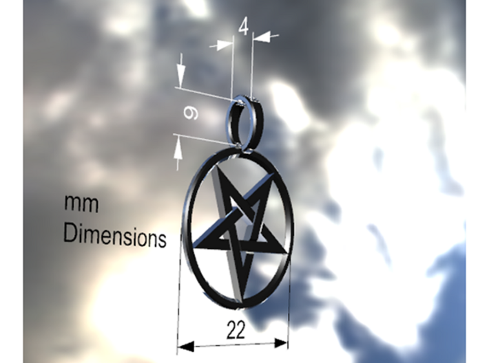 Inverted Pentagram Pendant 3d printed 
