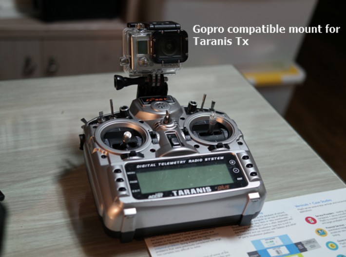 GoPro type compatible mount for Taranis X9D Transm 3d printed
