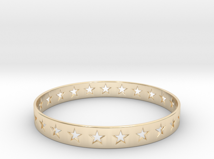 Stars Around (5 points, cut through) - Bracelet 3d printed