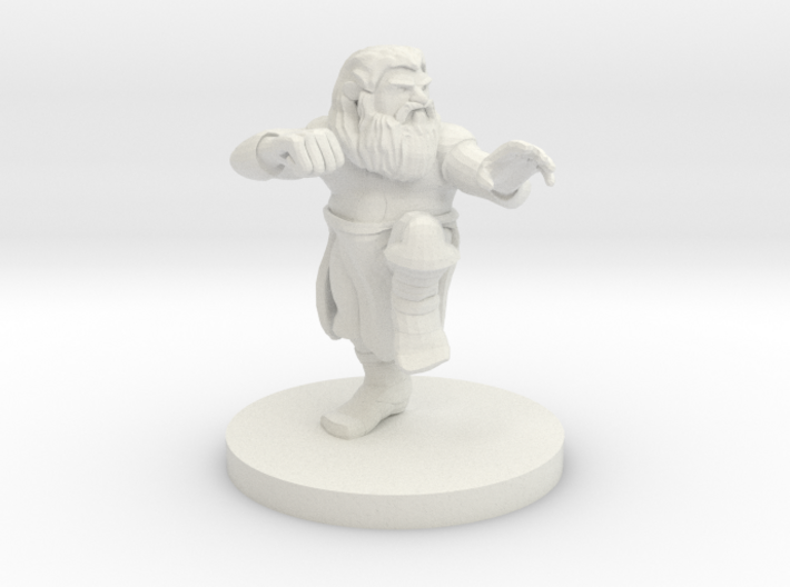 Dwarf Monk with Glorious Hair 3d printed