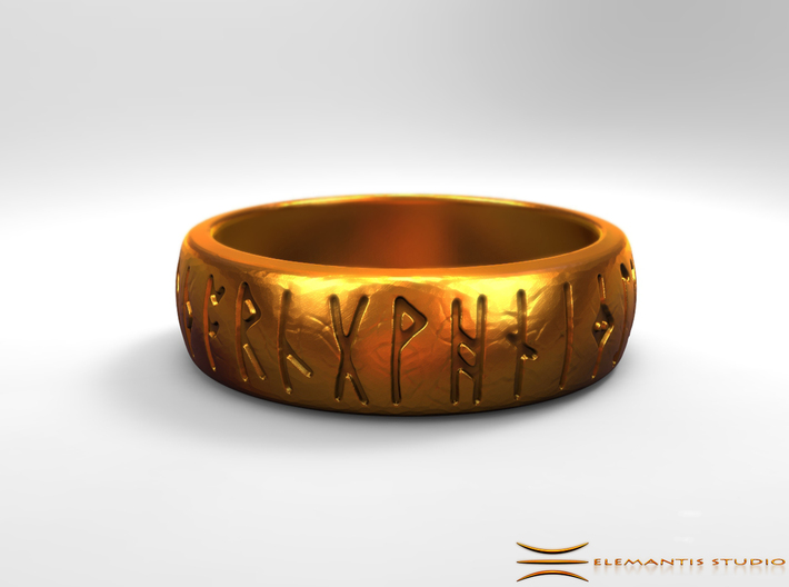 Saxon Rune Poem Ring  3d printed 
