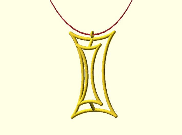 Talbot's Curve Pendant 3d printed Digital image. Not a photo.
