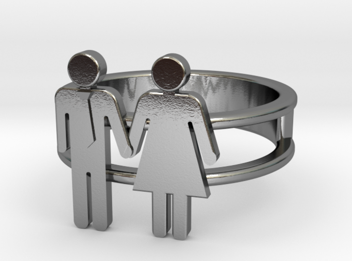 Love Collection Rings - Man and Woman Ring 3d printed