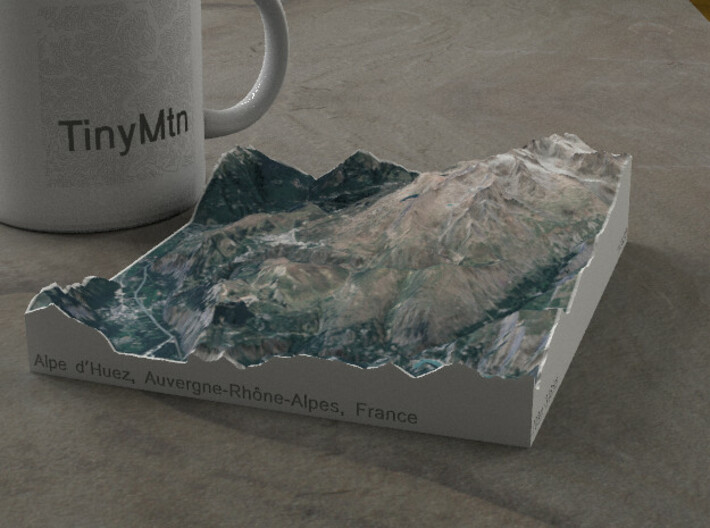 Alpe d'Huez, France, 1:100000 3d printed 