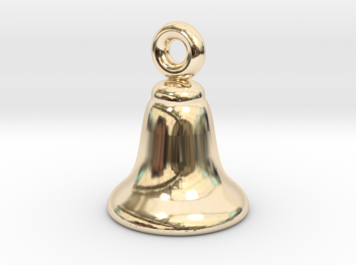 Silver Bell Charm #1 - Small 3d printed