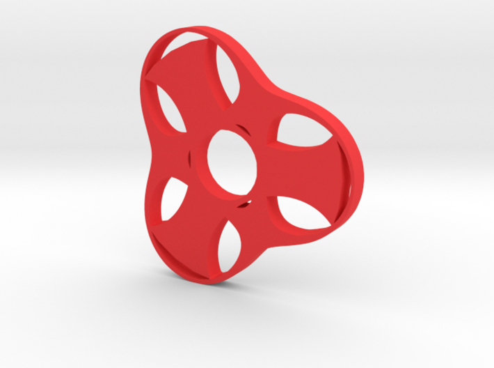 Trefoil Spinner - Red Strong &amp; Flexible 3d printed