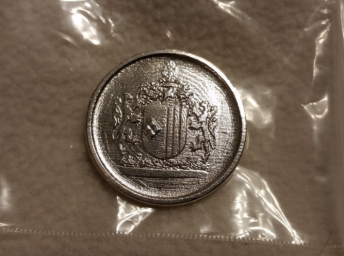 Silver Trenni Coin 3d printed Raw silver from a customer (B)