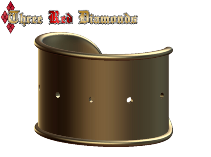 Cosplay Cuff Base (with holes for screw-back spike 3d printed 3mm Holes - Blender Render