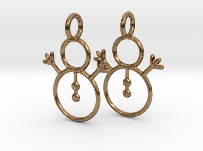 Snowman earrings (precious metals) 3d printed