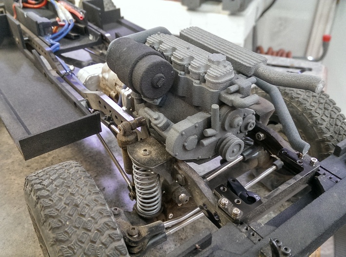 1/10 Defender TDI Exhaust and Turbo 3d printed 