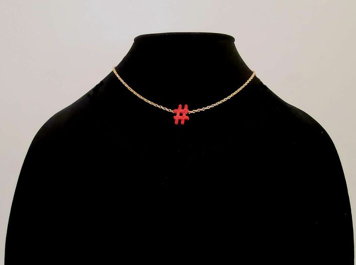 Hashtag Necklace Pendant 3d printed 