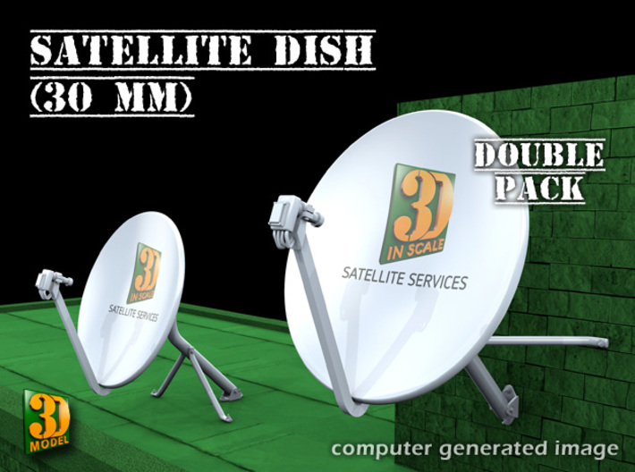 Satellite dish (30mm) - double pack 3d printed satellite dish 30 mm double pack