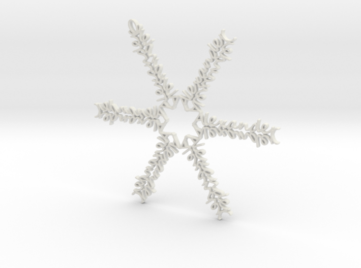 Alexander snowflake ornament 3d printed 