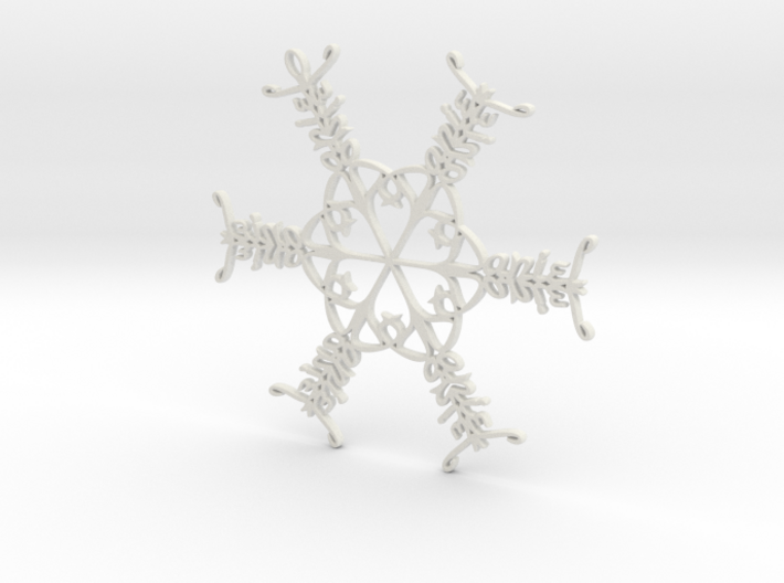 Daniel snowflake ornament 3d printed 