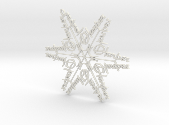 Harper snowflake ornament 3d printed 
