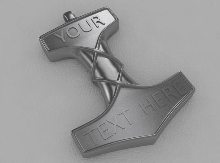 Mjolnir 3d printed pendant with your custom text