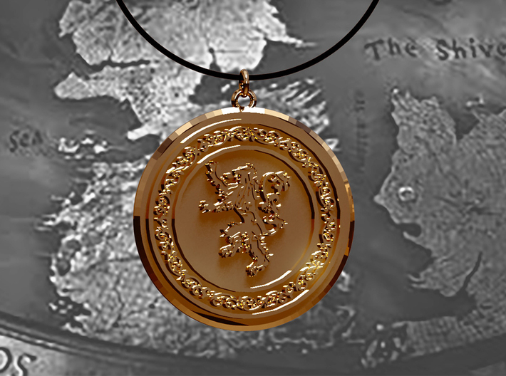 Game of Thrones Lannister Lion Pendant 3d printed